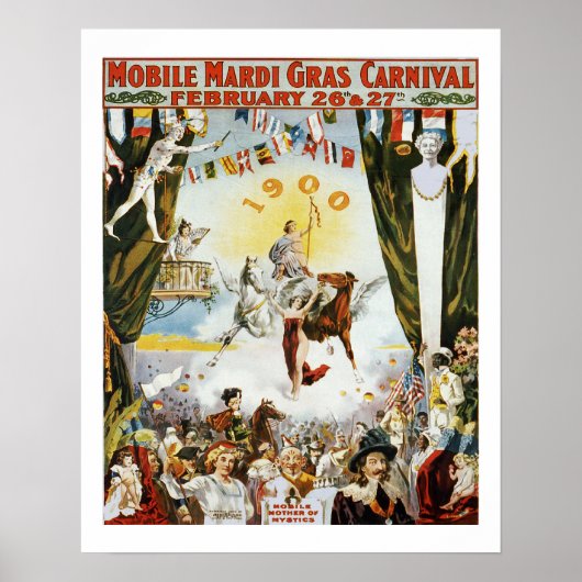 Affiche vintage de Mardi Gras (Devant)