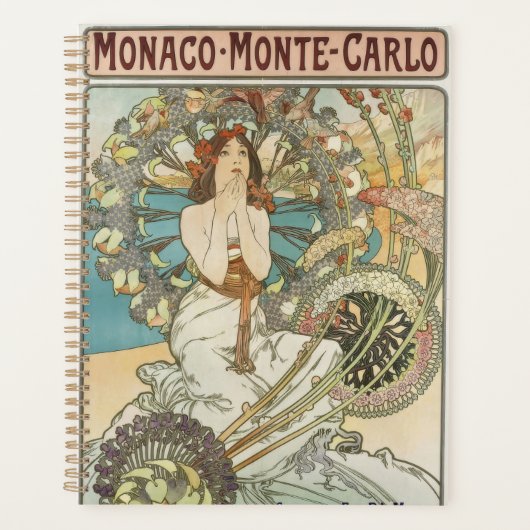 Affiche vintage de Mont-Carlo par Alphonse Mucha (Devant)