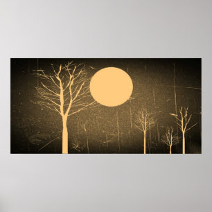 Affiche vintage de nuit de Pleine lune