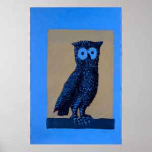 Affiche vintage de peinture de hibou