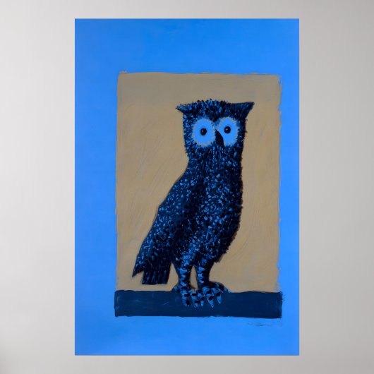 Affiche vintage de peinture de hibou (Devant)