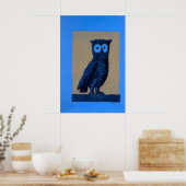 Affiche vintage de peinture de hibou (Cuisine)