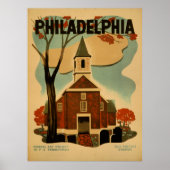 Affiche vintage de Philadelphie (Devant)
