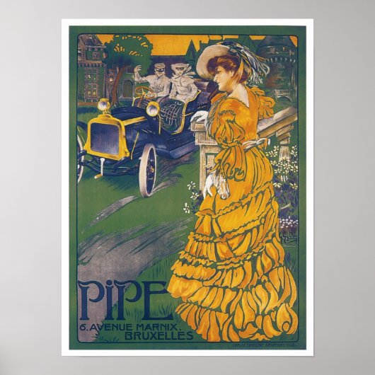 Affiche vintage de publicité pour les automobiles  (Devant)