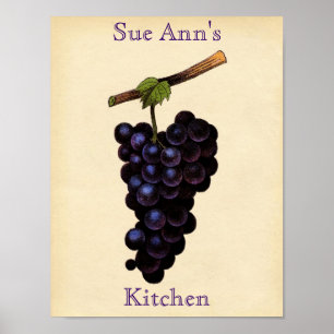 Affiche vintage de raisin