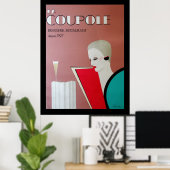 Affiche vintage de restaurant français (Bureau à domicile)