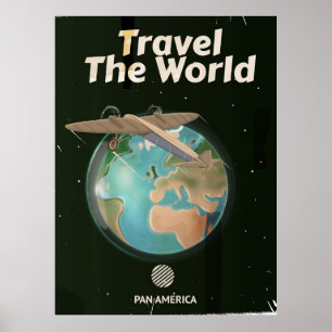 Affiche vintage de science-fiction voyage dans le 