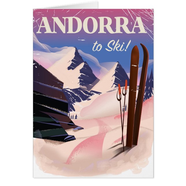 Affiche vintage de ski d'Andorre (Devant)