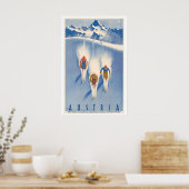 Affiche vintage de ski en Autriche (Cuisine)