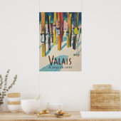 Affiche vintage de ski en Suisse (Cuisine)