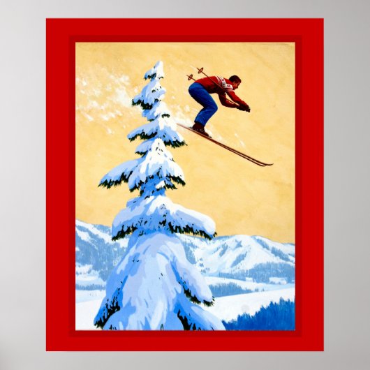 Affiche vintage de sports d'hiver (Devant)