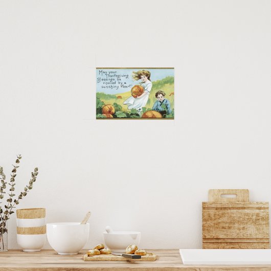 Affiche vintage de Thanksgiving (Cuisine)