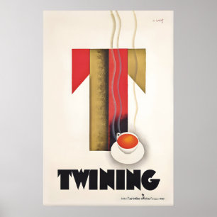 Affiche vintage de thé Twining Impression de tasse