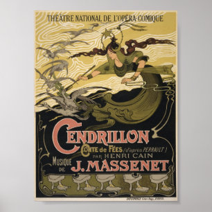 Affiche vintage de théâtre de Cendrillon de