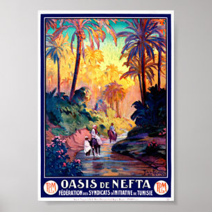 Affiche vintage de Tunisie restaurée