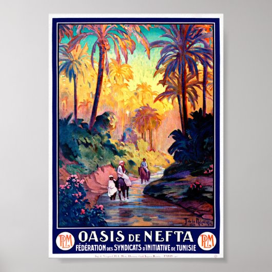Affiche vintage de Tunisie restaurée (Devant)
