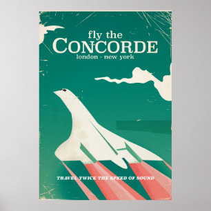 Affiche vintage de vacances de Concorde