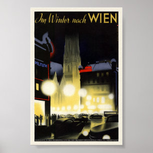 Affiche vintage de Vienne Autriche 1937