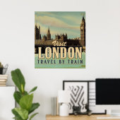Affiche vintage de Visite Londres (Bureau à domicile)