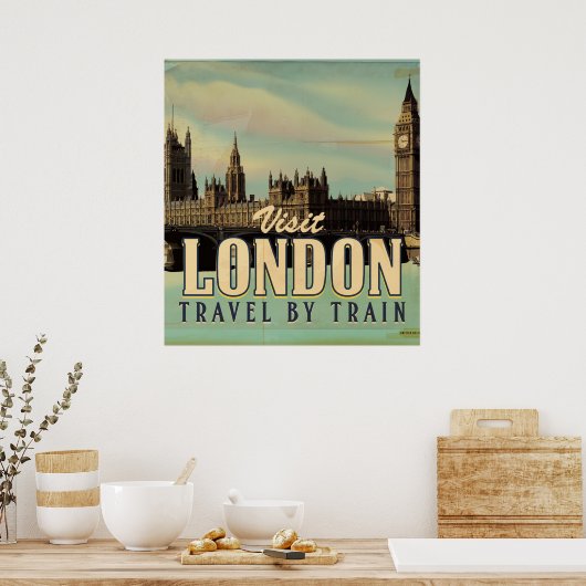 Affiche vintage de Visite Londres (Cuisine)