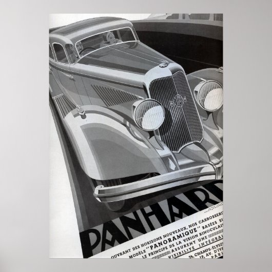 Affiche vintage de voiture de Panhard (Devant)