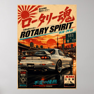 Affiche Vintage de Voiture de Sport Japonaise | Mo
