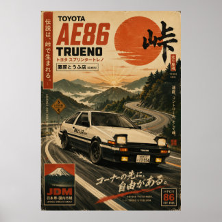 Affiche Vintage de Voiture de Sport Japonaise | Mo