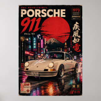 Affiche Vintage de Voiture de Sport Japonaise | Mo