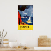 Affiche vintage de voyage à Naples (Cuisine)