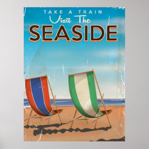 Affiche vintage de voyage britannique au bord de l