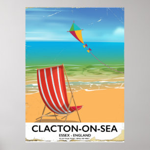 affiche vintage de voyage de Clacton-sur-mer,