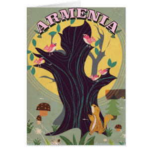 Affiche Vintage de voyage de dessin animé en Armén