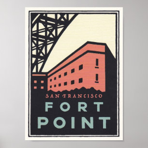 Affiche Vintage de voyage de Fort Point