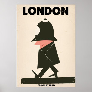 Affiche vintage de voyage de policier de Londres