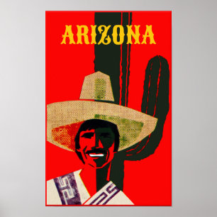 Affiche vintage de voyage de style de l'Arizona