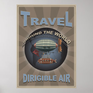 Affiche vintage de voyage du monde d'air