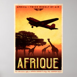 Affiche vintage de voyage en Afrique