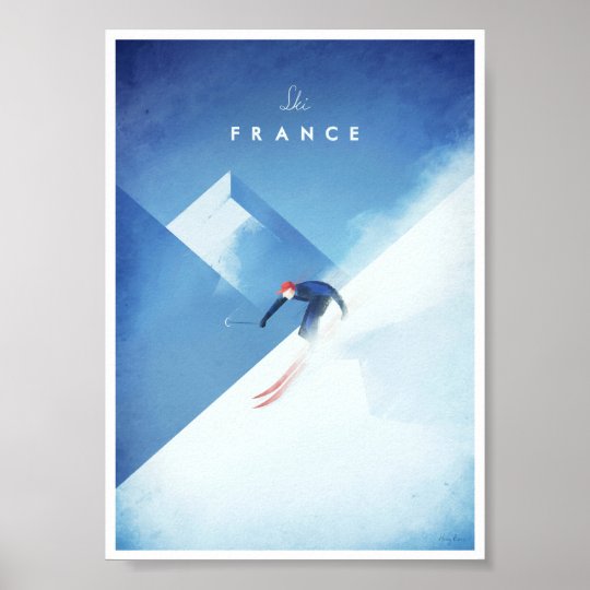 Vintage Ski en France Affiche de Voyage A1,A2,A3,A4 Tailles 
