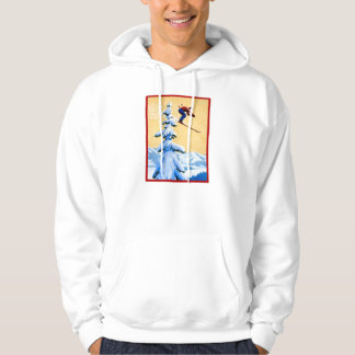 Affiche vintage de voyage, pullover de ski