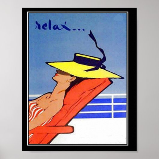 Affiche vintage de voyage Relax (Devant)