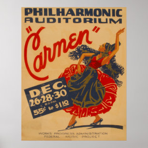Affiche vintage de WPA de théâtre d'opéra de