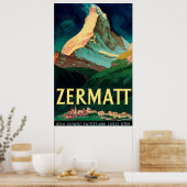 Affiche vintage de Zermatt, en Suisse (Cuisine)