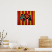 affiche vintage d'éléphant de cirque (Cuisine)