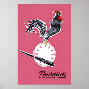 Affiche vintage des chemins de fer allemands Ponct