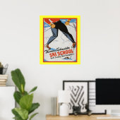 affiche vintage des sports d'hiver (Bureau à domicile)