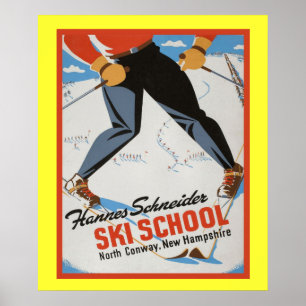 affiche vintage des sports d'hiver