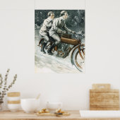 Affiche Vintage d'illustration de moto 1912 (Cuisine)