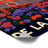 Affiche vintage d'itinéraire de voyage des Alpes d (Coin)