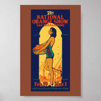 Affiche vintage du 21e National Orange Show 1931