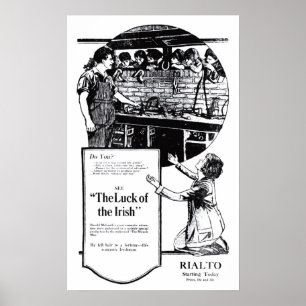 Affiche vintage du film "La chance des Irlandais" 